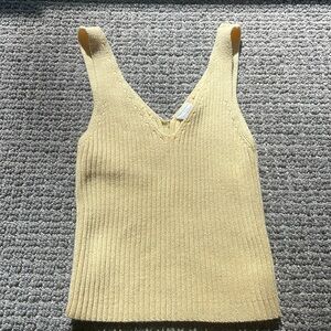 Yellow knit tank top